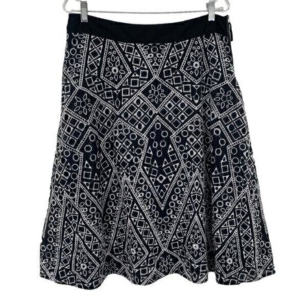 Banana Republic Womens Embroidered Eyelet Midi Skirt